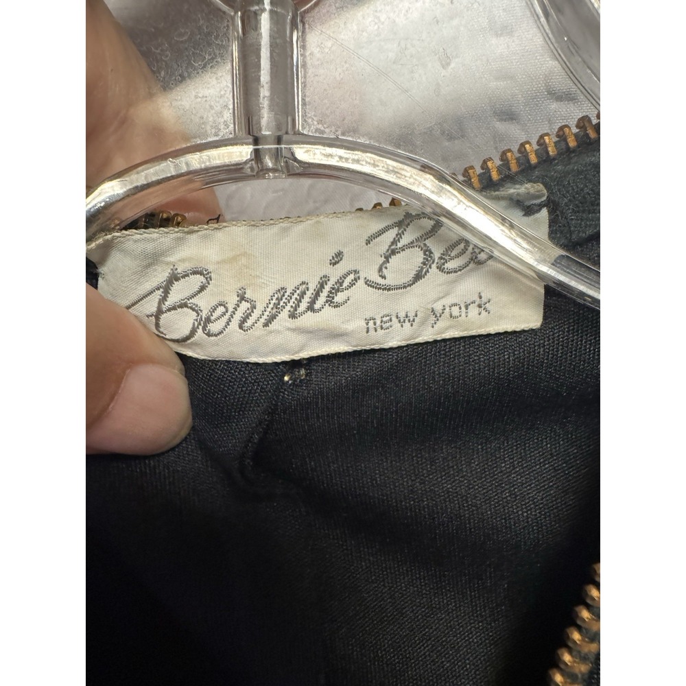 Vintage 1970s Bernie Bee New York Wide Leg Palazzo Jumpsuit Black Studded Zip MD - Picture 8 of 16